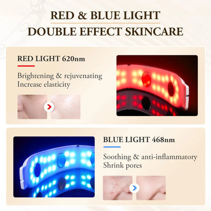 EMS Face Slimming Red/Blue Light Heat Massage Face Lifting Machine