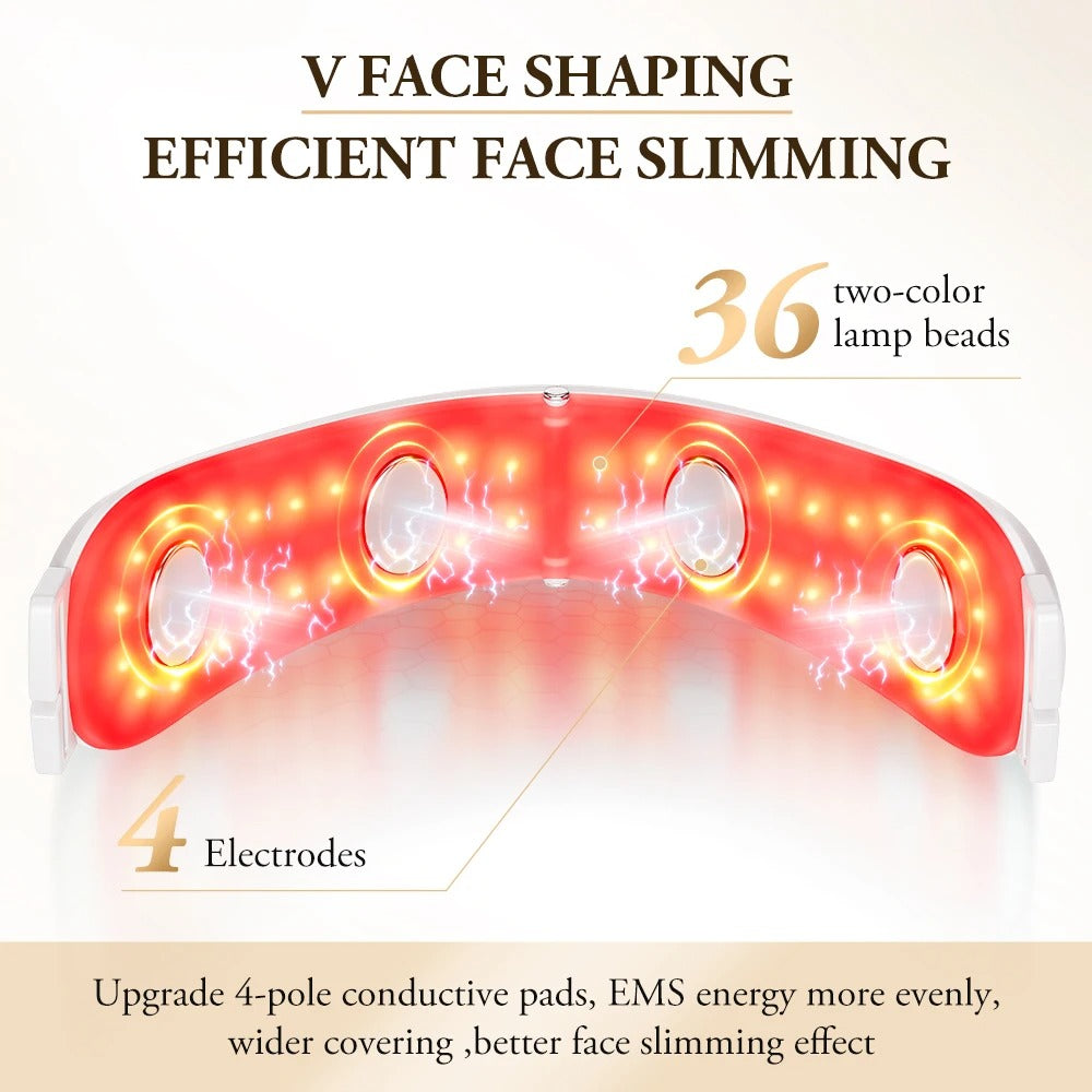 EMS Face Slimming Red/Blue Light Heat Massage Face Lifting Machine